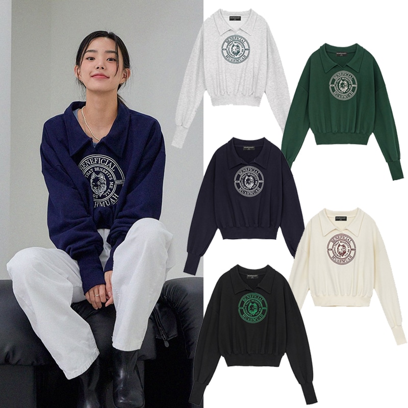 CALLAR CROP SWEATSHIRTS / influencer着用