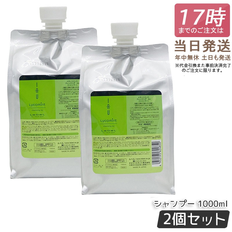 【2個セット】ルベル IAU イオリコミント クレンジング icy 1000ml