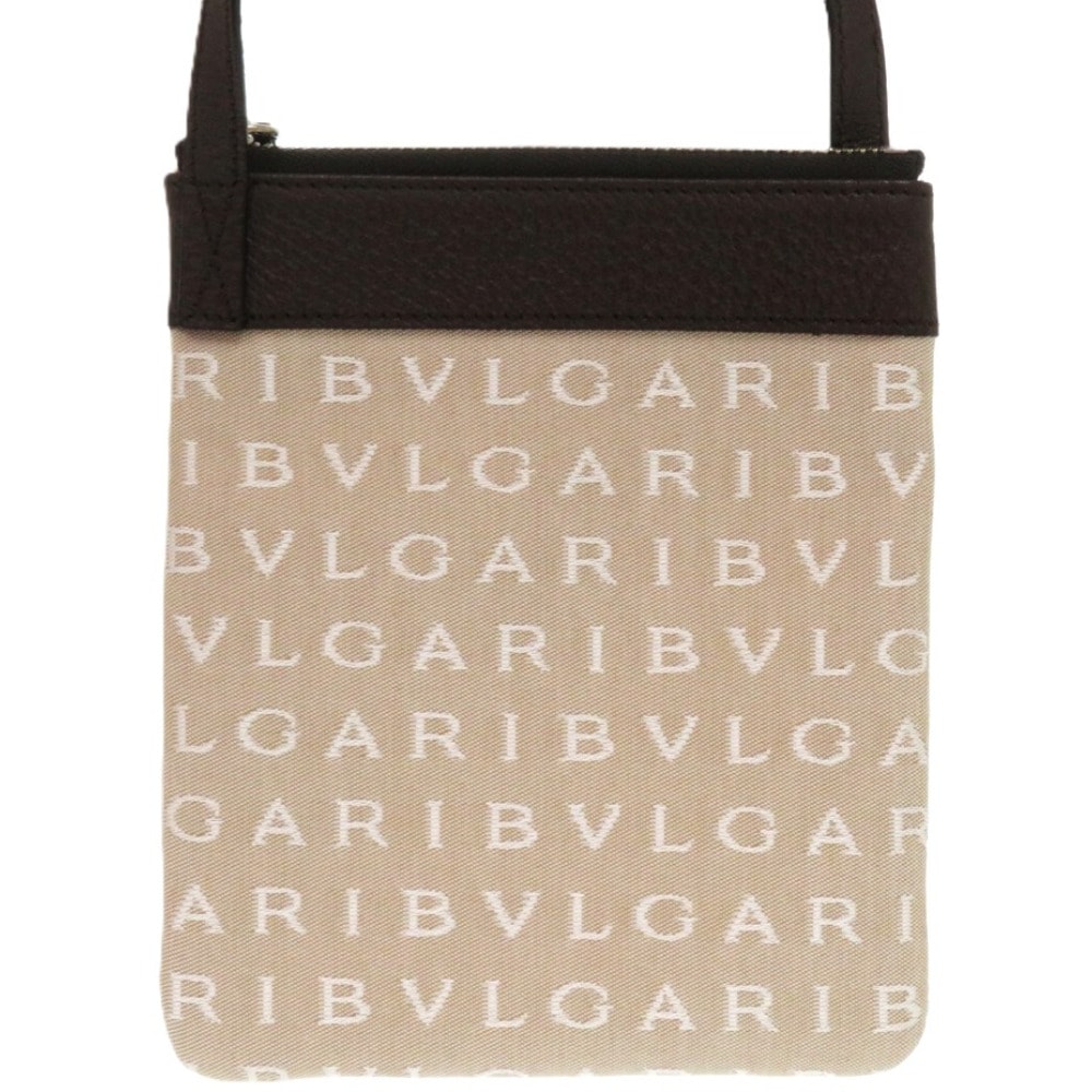 美品 GCEGEA ロゴマニア 22588 ショルダーバッグ キャンバス/レザー/キャンバス ベージュ 0068【中古】 レディース