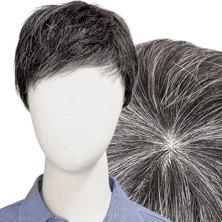 ウィッグ 白髪 白髪かつら 医療用 フルウィッグ ショート グレイヘア 高齢者 中高年 シニア ウルフ ボブ 耐熱 レディース 人工毛(白2黒8, 人毛mix(ノーブルショートL))