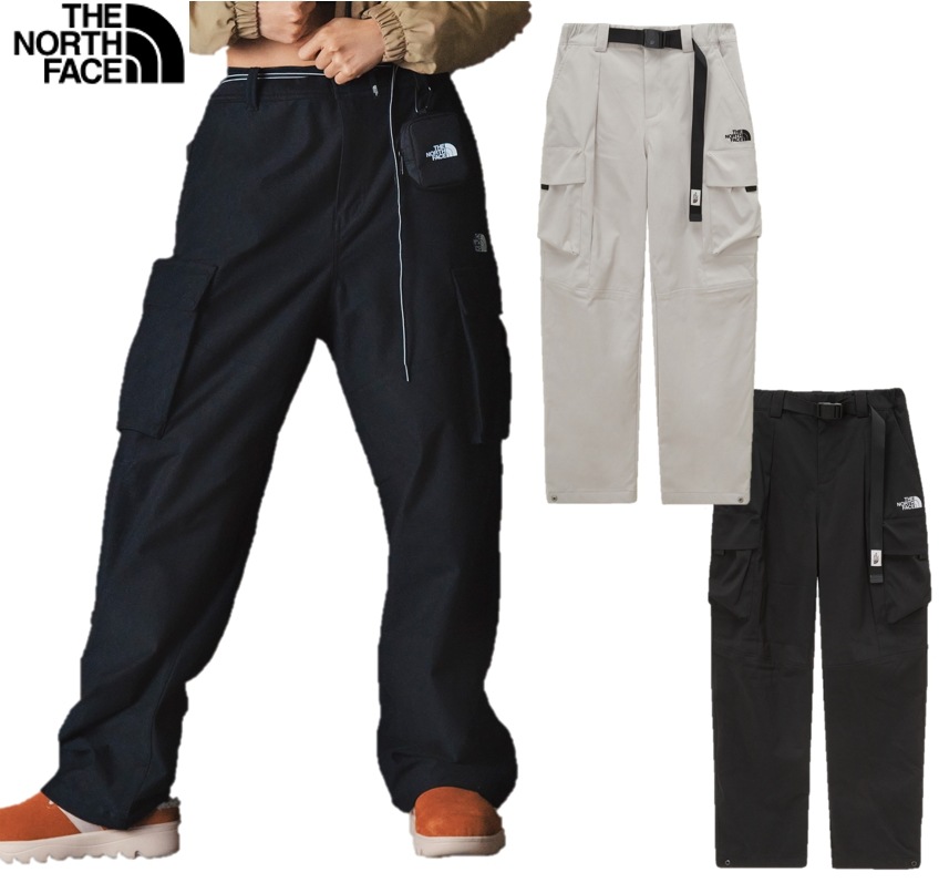 WHITE LABEL 韓国 男女共用 人気 初冬 デイリー トレッキング 裾 周囲調節 可能 テーパードフィット カーゴパンツ ノースフェイス ニールトンストレートパンツ (NP6NP54)