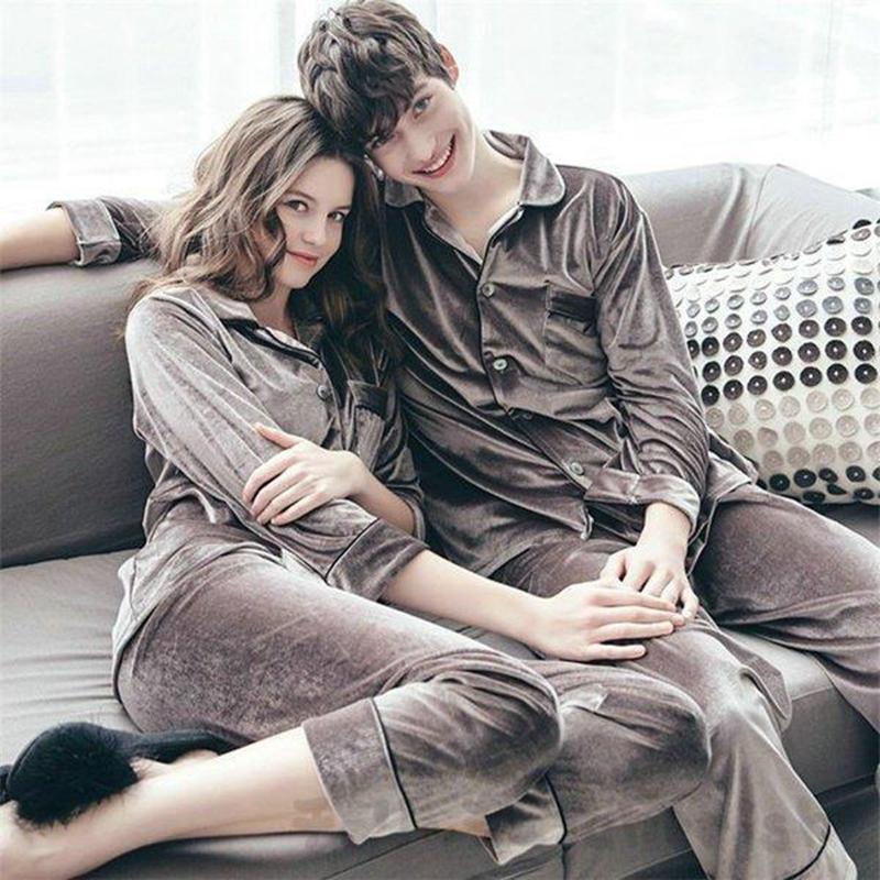 パジャマ カップルペアルック ルームウェア ベルベット 秋冬 ペアパジャマ長袖　パジャマペアルックお揃いレディースメンズ ネグリジェ レディース 単品売り