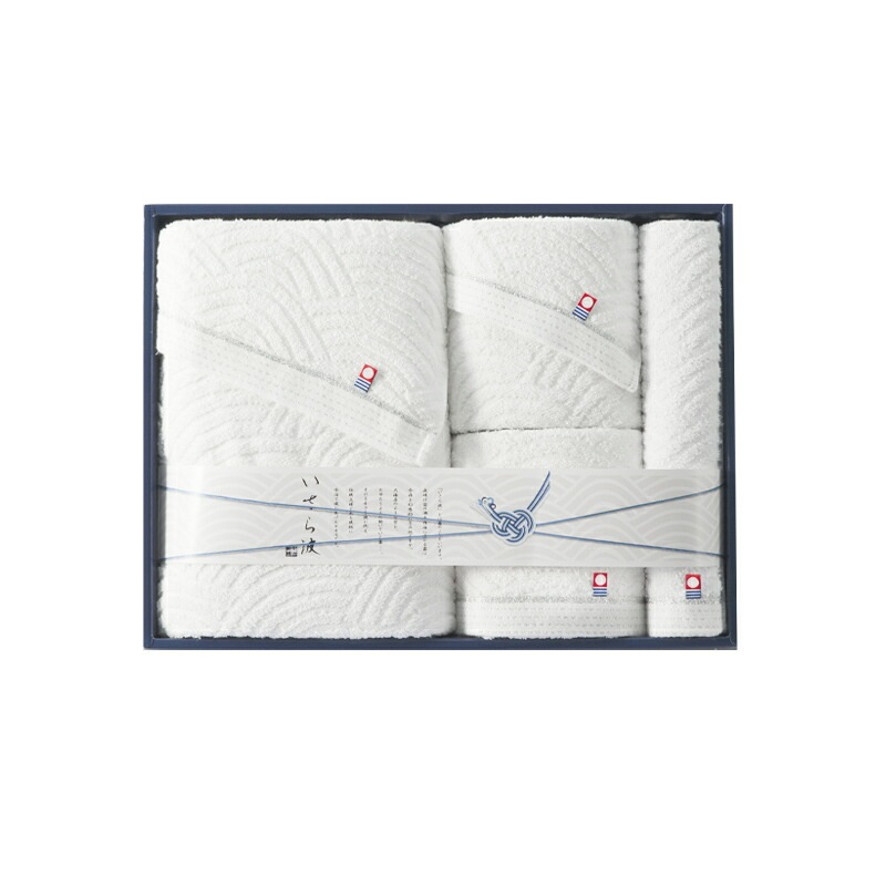 タオル タオル いさら波タオルギフト バスタオル・フェイスタオル2枚・ハンドタオル BOX入り タオルセット 法事 ギフト お祝い返し