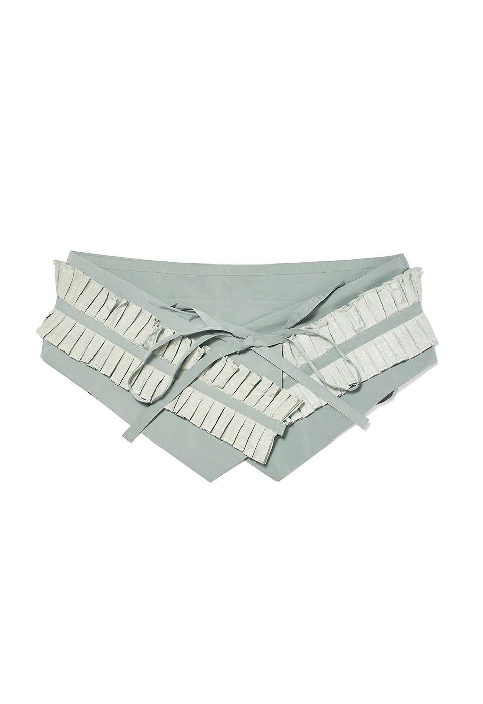 【OPEN Yy】 PLEATS LAYERED POUCH BELT : MINT
