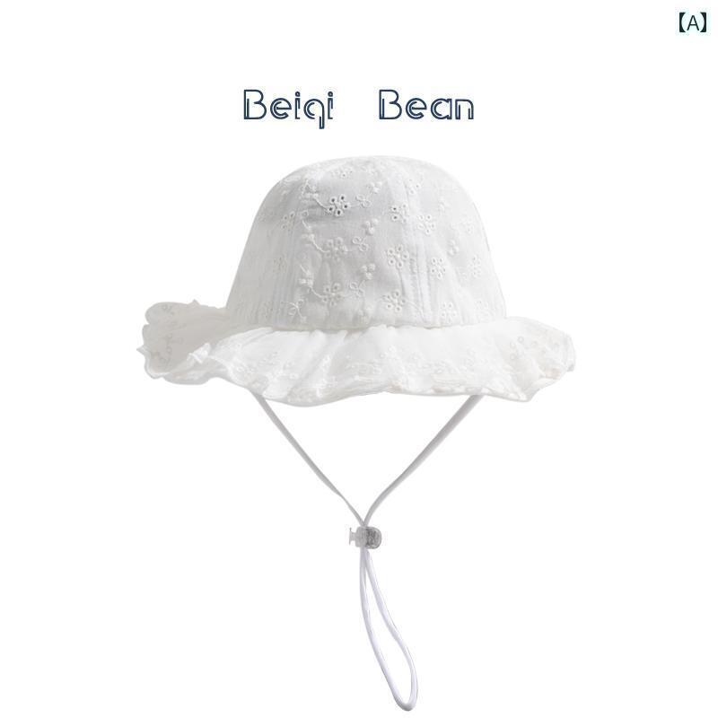 アウトドア ハット キッズ ベビー 帽子 春夏 薄手 通気性 薄手 レース フィッシャーマン ハット 女性 ベビー プリンセス 帽子 日よけ 帽子