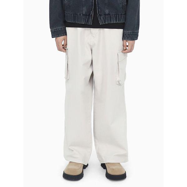 男性カーゴパンツ コットン ヘリンボーン デイリー ワークパンツ SMAY001_P373296649