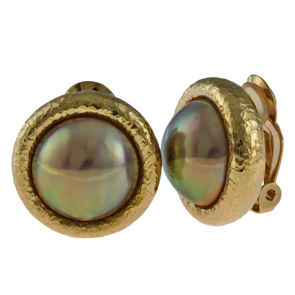 タサキ イヤリング 18金 K18イエローゴールド マベパール TASAKI 中古 美品