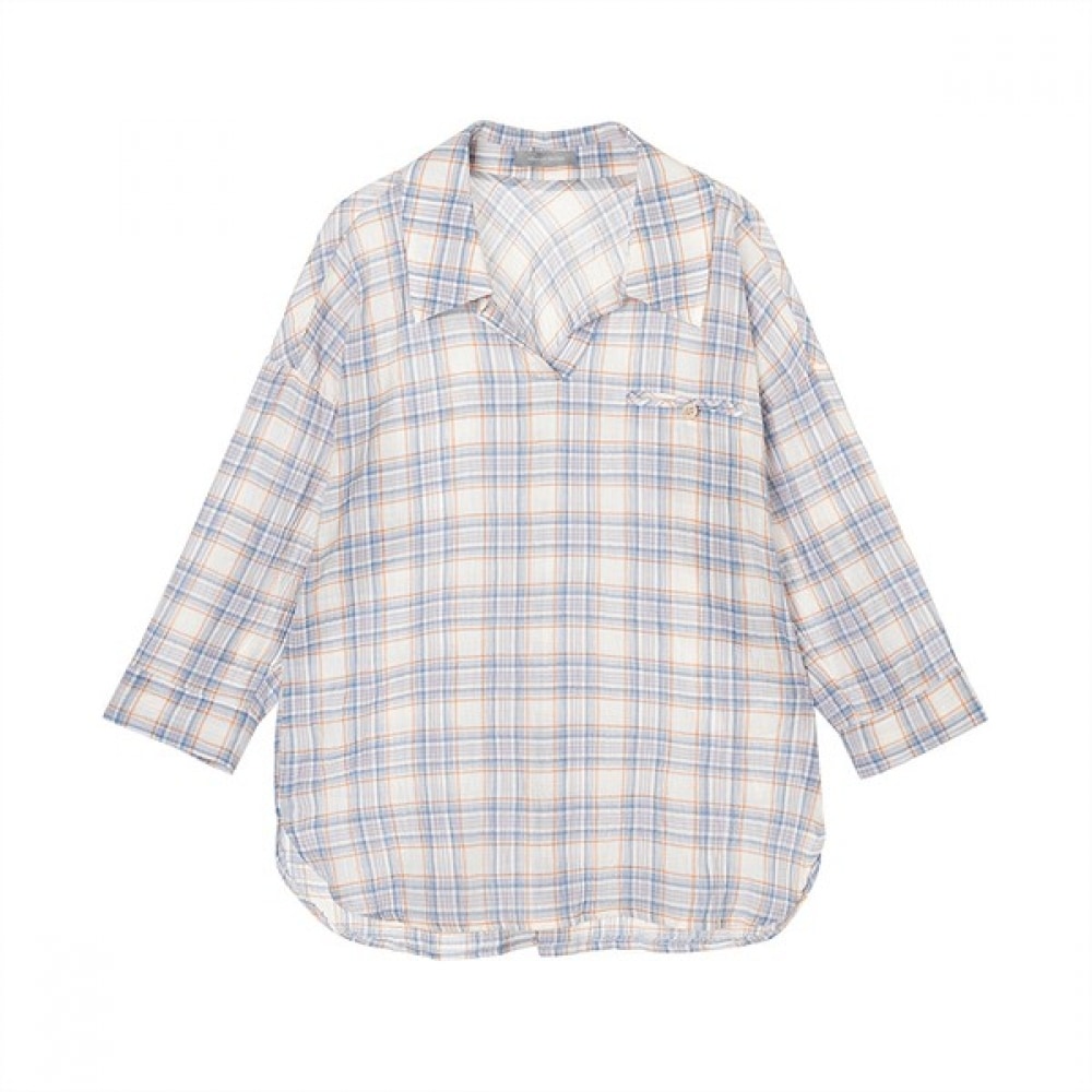 [アナルドバシーニ] (アナルドバシーニ) アサコットンチェックロールアップシャツ (AX07BL28M)