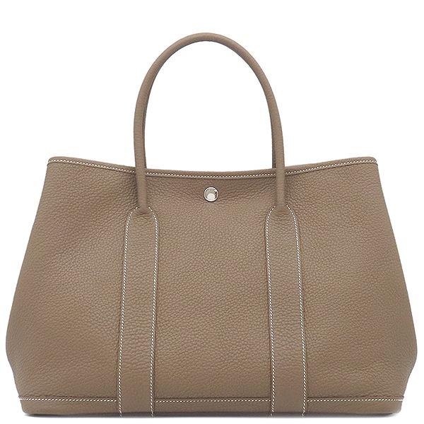 エルメス トートバッグ ガーデンパーティー PM ネゴンダ エトゥープ シルバー金具 グレージュ C刻印【中古】