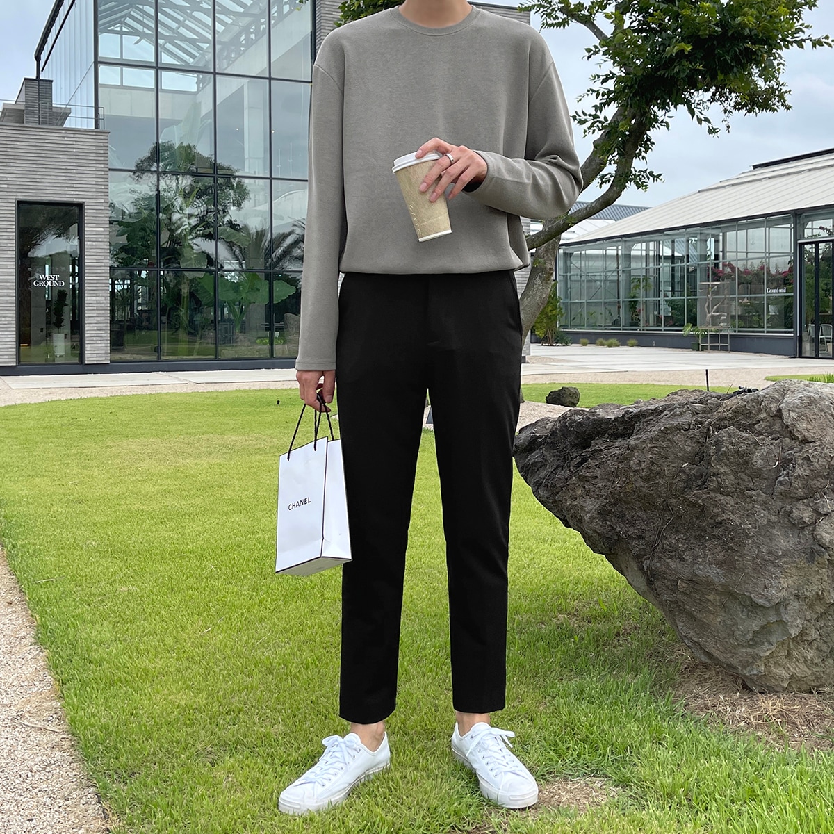 CREORA バンディング スラックス メンズパンツ