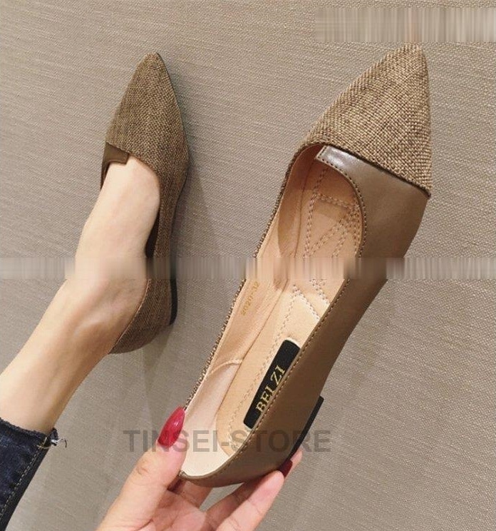 スエード調パンプス レディース　痛くない オフィス ぺたんこ フラットパンプス　フラットシューズ 通勤 パンプス　柔らか