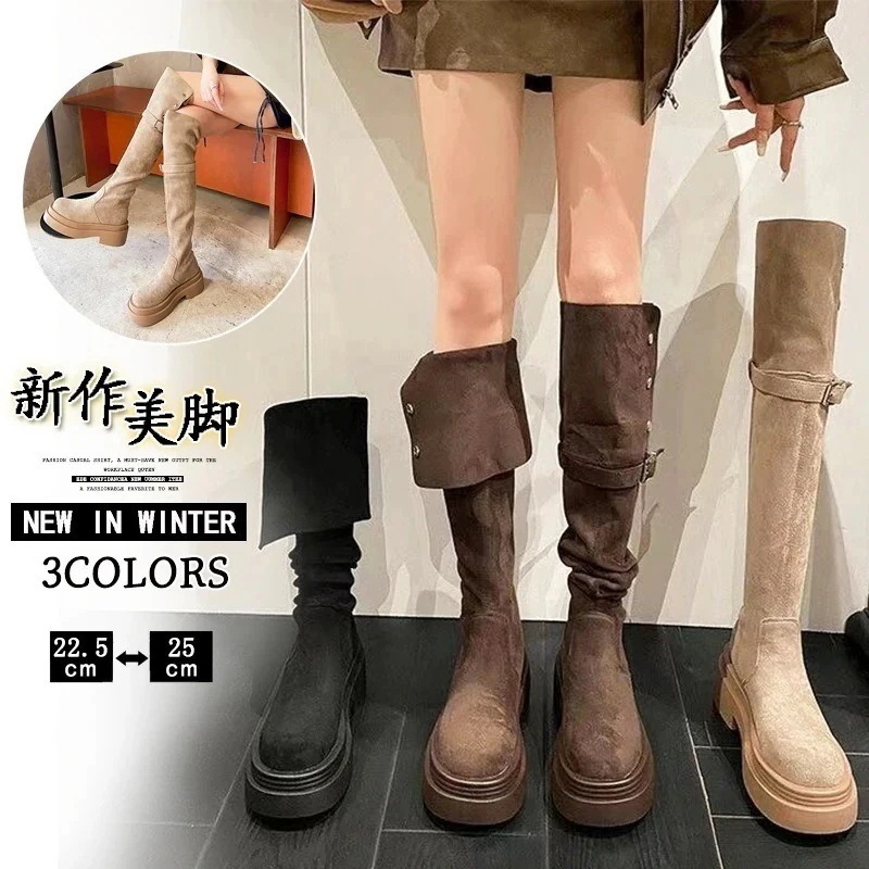 厚底ブーツ 防寒 シューズ 新作 美脚 加絨保暖靴 ニーハイブーツ 靴 ラムズフリース 裏起毛 厚手 福袋 騎士ブーツ レディース ブーツ ロングブーツ 5,458円