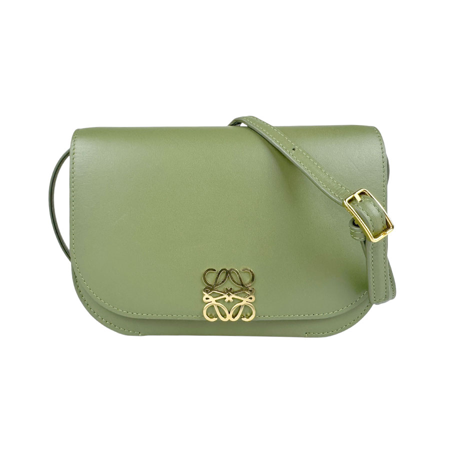 ロエベ LOEWE 斜め掛けショルダーバッグ ゴヤ スモール レザー カーキ ゴールド レディース z4089