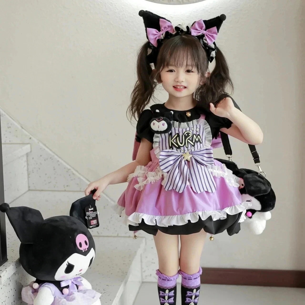 【短纳期C】上下セット トレーニングウェア 薄い 子供用 漫画 女子 クロミ チュチュ プリンセス サスペンダー 品質良い