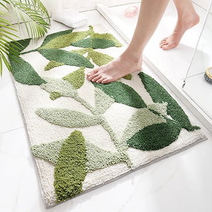 バスマット　モダンマット　バス 足ふきマット お風呂　玄関マット　植物柄 室内用マット　オシャレ ふわふわ　西海岸　ドアマット 引っ越し 新生活