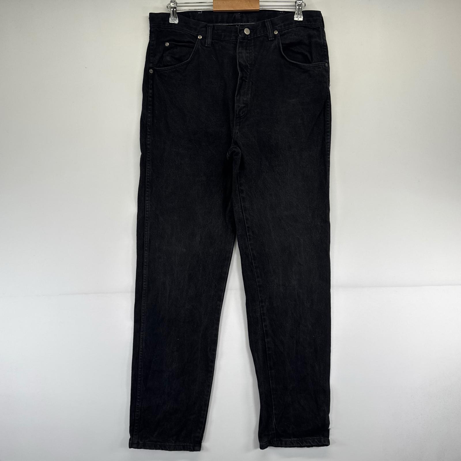 古着 USA製 デニム パンツ ストレート ブラックデニム 後染め 大きいサイズ w36×L34 ブラック系 メンズ