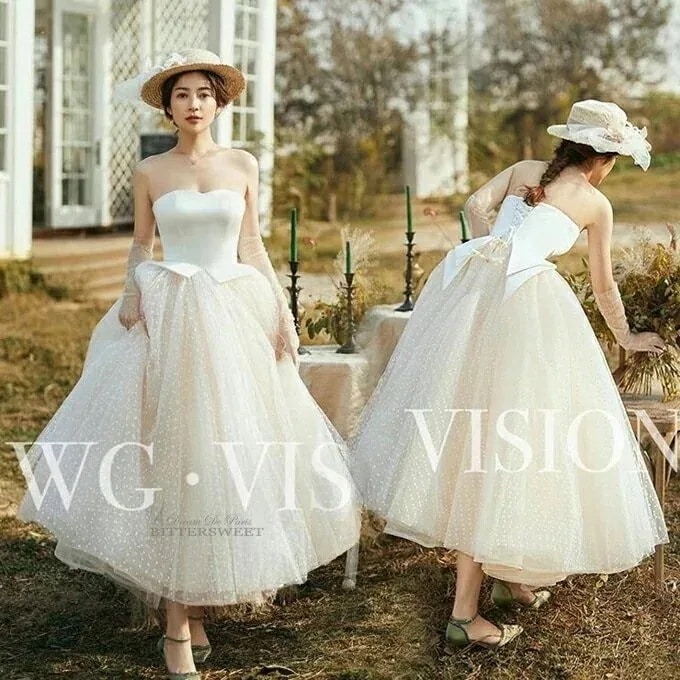 ビスチェタイプウェディングドレスAラインウエディングドレス編み上げタイプレディースドレス前撮り後撮り披露宴結婚式演奏会発表会