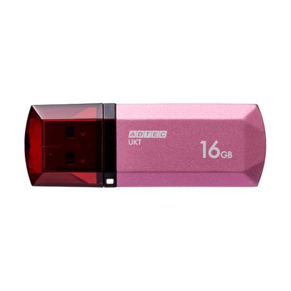 （まとめ）アドテック USB2.0キャップ式フラッシュメモリ 16GB パッションピンク AD-UKTPP16G-U2R 1個(×10セット)