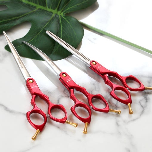 [韓国公式/正規品] アキズ エクストリームライト 3点セット 軽量ハサミ 愛犬ハサミ ミンガチョウ/カーブハサミ/木ハサミ 専門家用