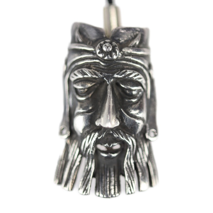 no brand ノーブランド バッグチャーム シルバー950 SV950 シルバー ペンダントトップ 携帯ストラップ キーホルダー アイヌ 人面モチーフ【本物保証】