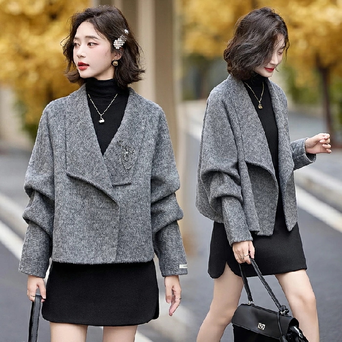 ジャケット レディース 春 秋 長袖 チェスターコート ウール テーラードジャケット コート アウター 羽織 トップス コート ショート丈 ウール 着回し力 着痩せ 体型カバー シンプル カジュアル