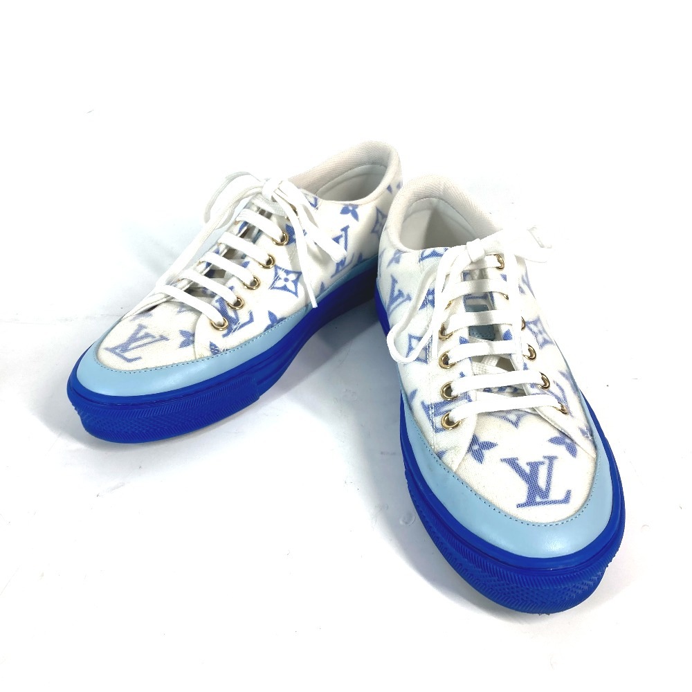 スニーカー 1A65TZ ステラー ライン テクニカルファブリック モノグラム 靴 シューズ ローカット レザー ブルー