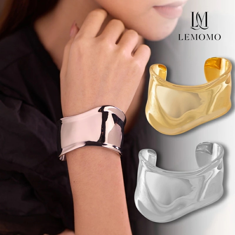 バングル 太め ウェーブ 幅太 幅広 シンプル ニュアンス 金属アレルギー ニッケルフリー おしゃれ レディース インスタ 韓国 人気 トレンド 大人