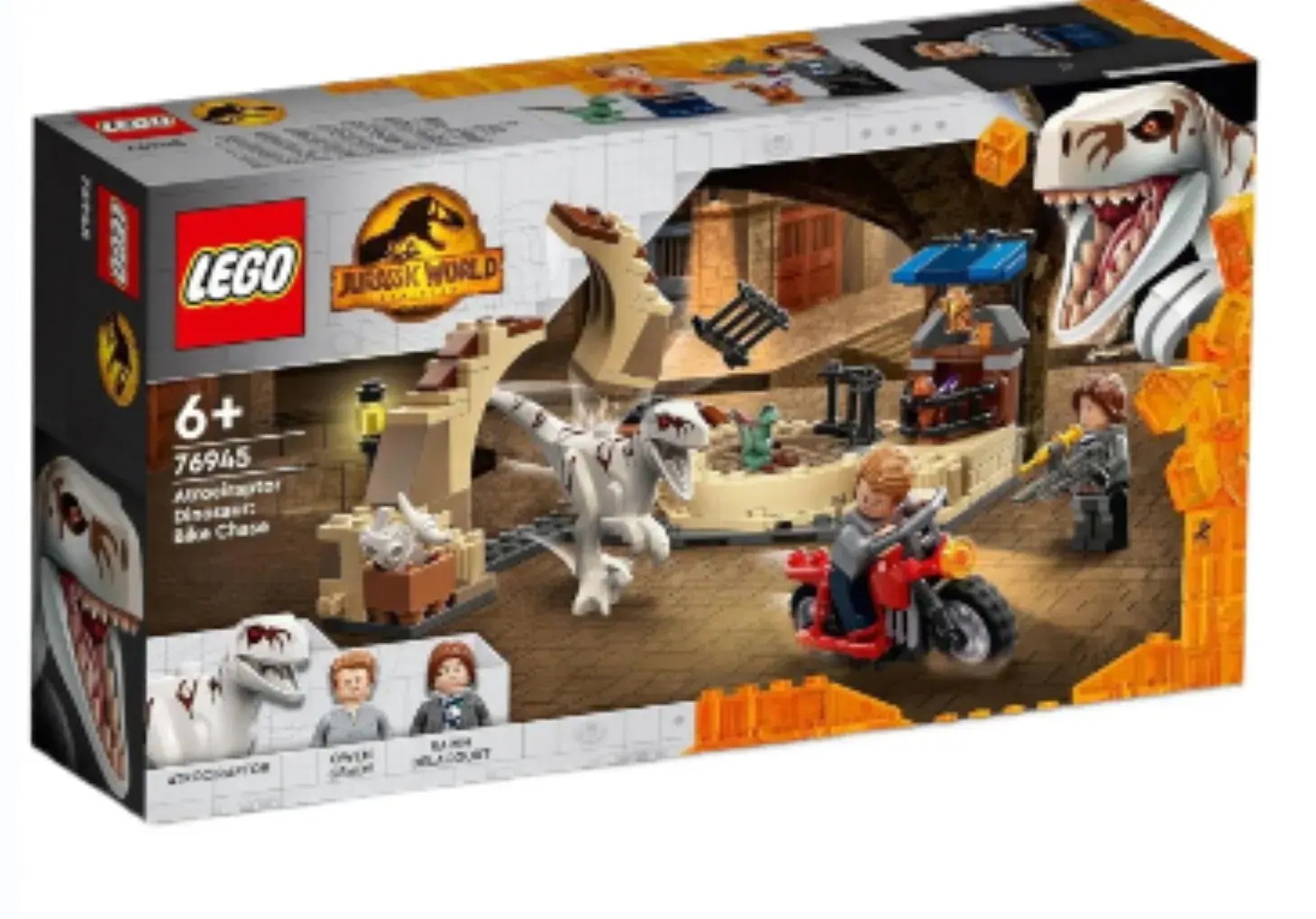 ジュラシックワールド アトロキラプトルのバイクチェイス 76945 おもちゃ ブロック プレゼント 乗り物 のりもの 恐竜 きょうりゅう 男の子 女の子 6歳以上