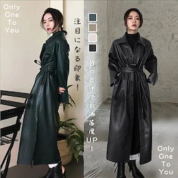 新しいデザイン 通勤する 2020ニュースタイル ロングセクション 大人気 コート ファッション パーソナリティ ゆったりする PUレザー ウインドブレーカー バイク ジャケット コート トレンド