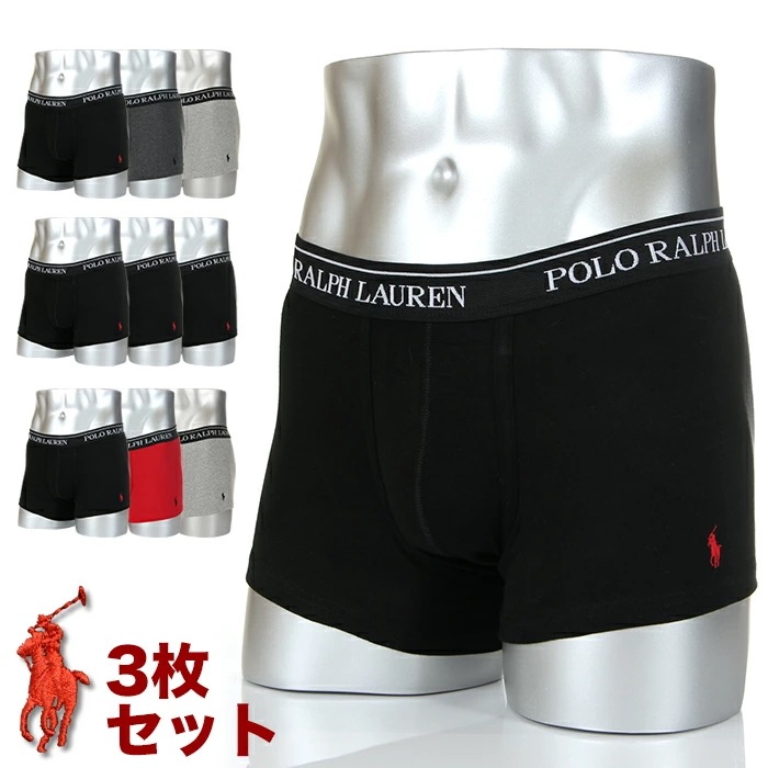 【3枚セット】ラルフローレン ボクサーパンツ メンズ パンツ 下着 セット POLO RALPH LAUREN 大きいサイズ ワンポイント ポロ ロゴ ローライズ 綿100％ 無地 おしゃれ ブランド