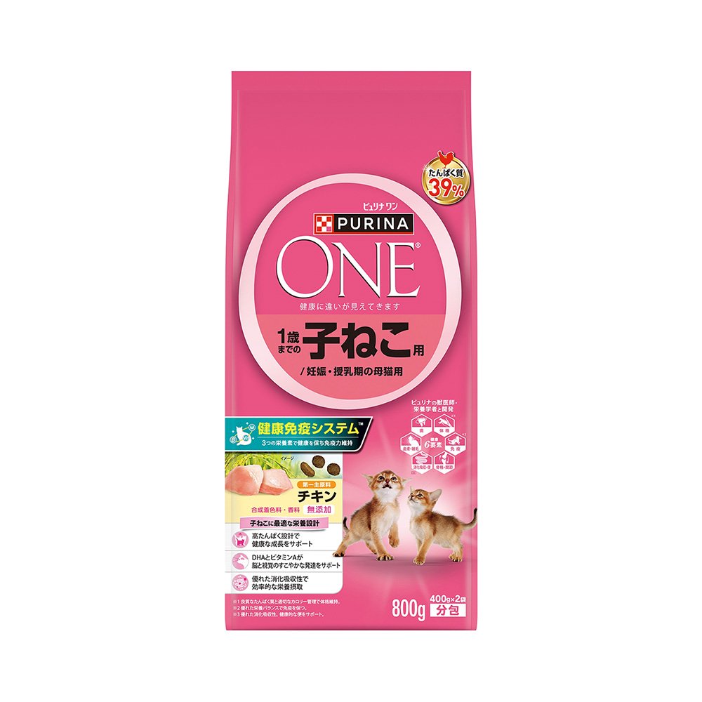キャットフード　ピュリナ　ワン　キャット　ドライ　１歳までの子ねこ用／妊娠・授乳期の母猫用　チキン　８００ｇX１２　猫　ＣＲＣ35―15―68―20―00