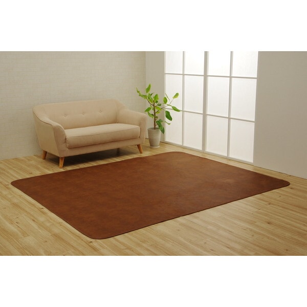 1161000060907 ラグカバー 引っかき傷防止 抗菌 シワになりにくい ずれにくい ブラウン 約190×240cm メーカー直送