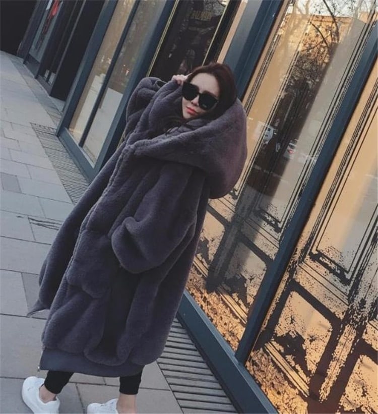 韓国ファッション 秋冬 ファー コート ジッパー 快適である トレン