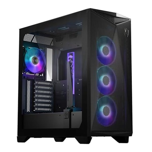 ミドルタワーケース ARGBファン 4基 E-ATX ブラック MPG GUNGNIR 300R AIRFLOW