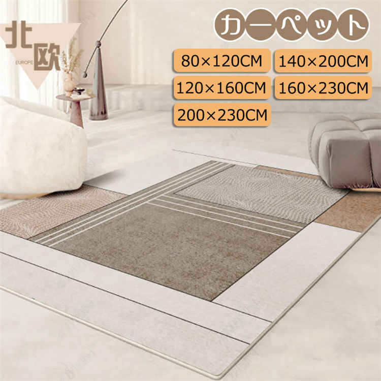 200*300CM 北欧風 大面積 ラグ 洗える ラグマット 滑り止め 玄関マット ラグラグ カーペット おしゃれ 防音マットシート 畳 ルームリビングルームベッドルーム 洗濯機OK 厚手 じゅうた
