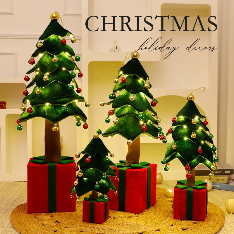 圣诞树装饰品摆件 圣诞节家用布艺伸缩圣诞树摆设