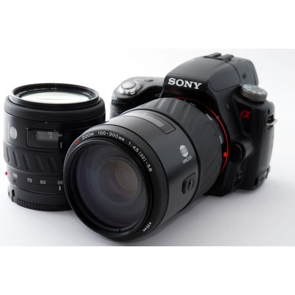 【中古】ソニー SONY α55 SLT-A55 標準&望遠ダブルズームセット 美品 SDカードストラップ付き