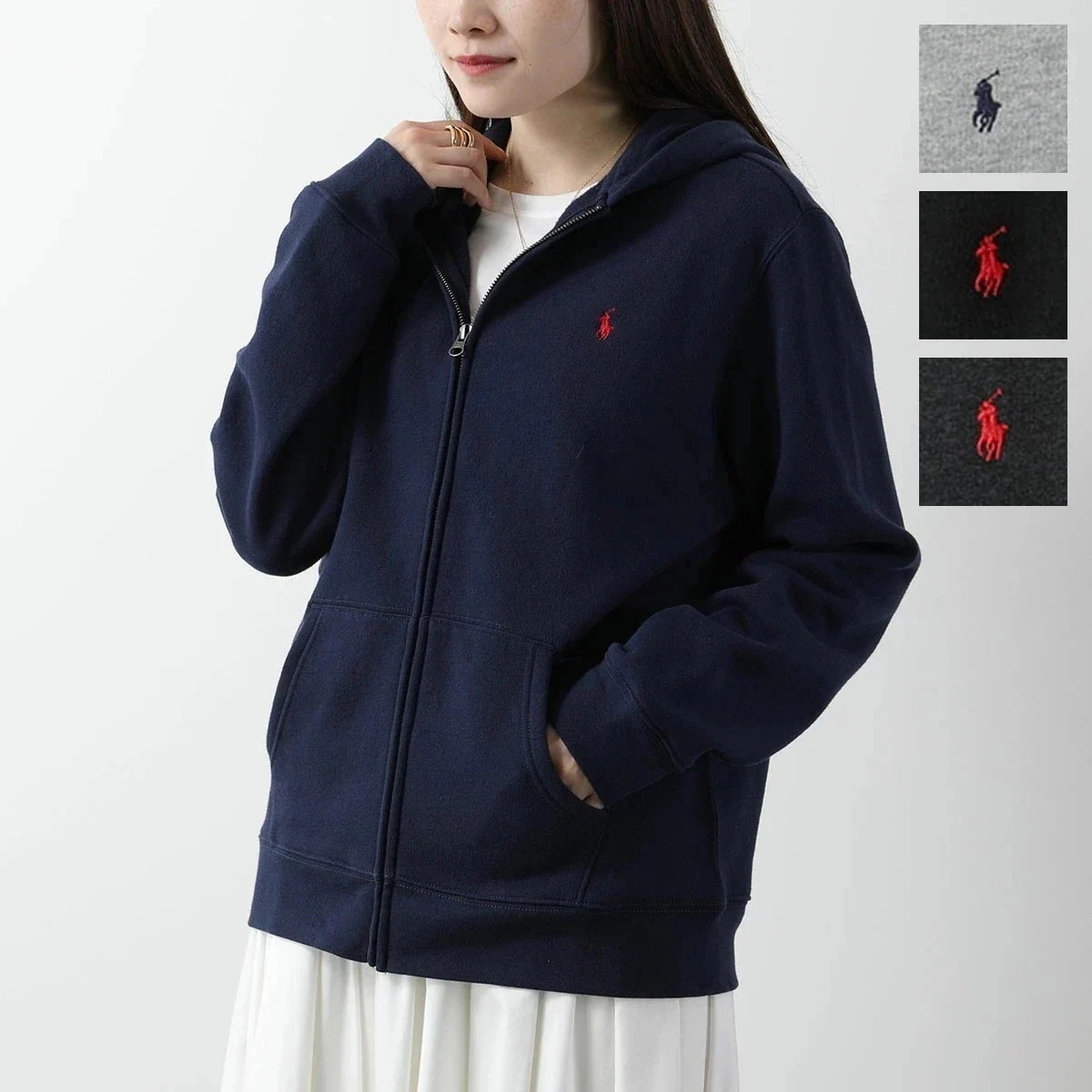 Polo Ralph Lauren KIDS ポロラルフローレン キッズ パーカー 323547626 レディース ガールズ ジップアップ フーディ 裏起毛 長