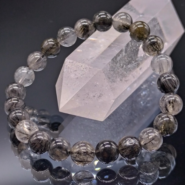 ブラックルチルクォーツ トルマリン・イン・クォーツ 8mm ブレスレット パワーストーン 天然石