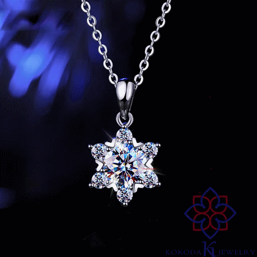 ネックレス 雪華 ペンダント 雪の結晶 SILVER925 誕生日 記念日 クリスマス 母の日 大人 可愛い おしゃれ 金属アレルギー対応 モアサナイト レディース アクセサリー ジュエリー スノー