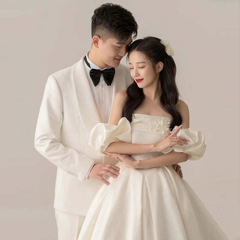 ワンピースドレスドレスライトウェディングドレス花嫁シンな気質ワンショルダースーパースーパーアウトシャイニーレース型ウェルカムドレス