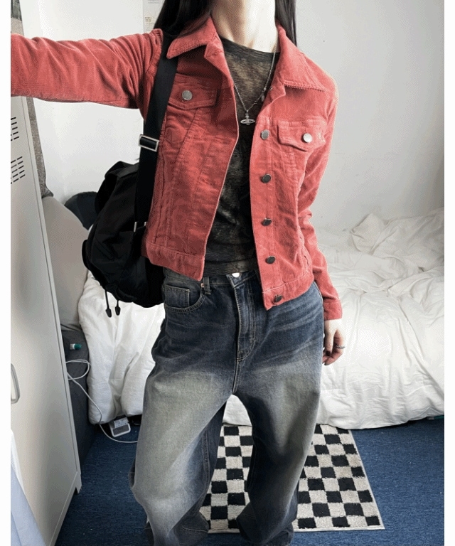 corduroy pocket slim jacket (2size)