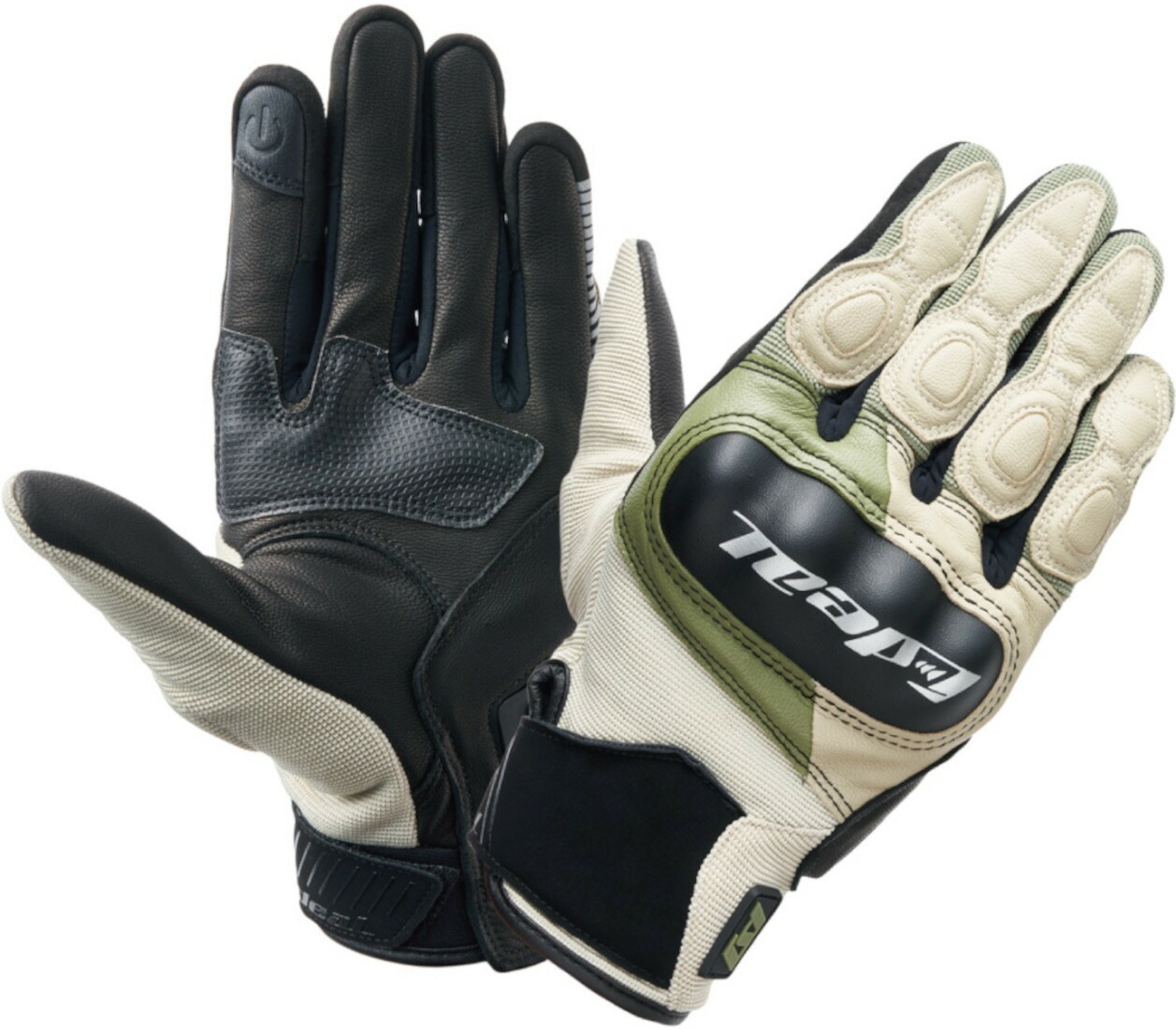 山城 IDEAL アイディール バイク用 グローブ 春夏モデル ID-015 HERITAGE (ヘリテージ) アイボリー/カーキ/ブラック 3XLサイズ ID015/IVKABK/3XL