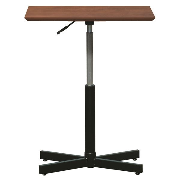 昇降サイドテーブル (ダークブラウン×ブラック) 幅60cm 日本製 木製 スチールパイプ 耐荷重30kg