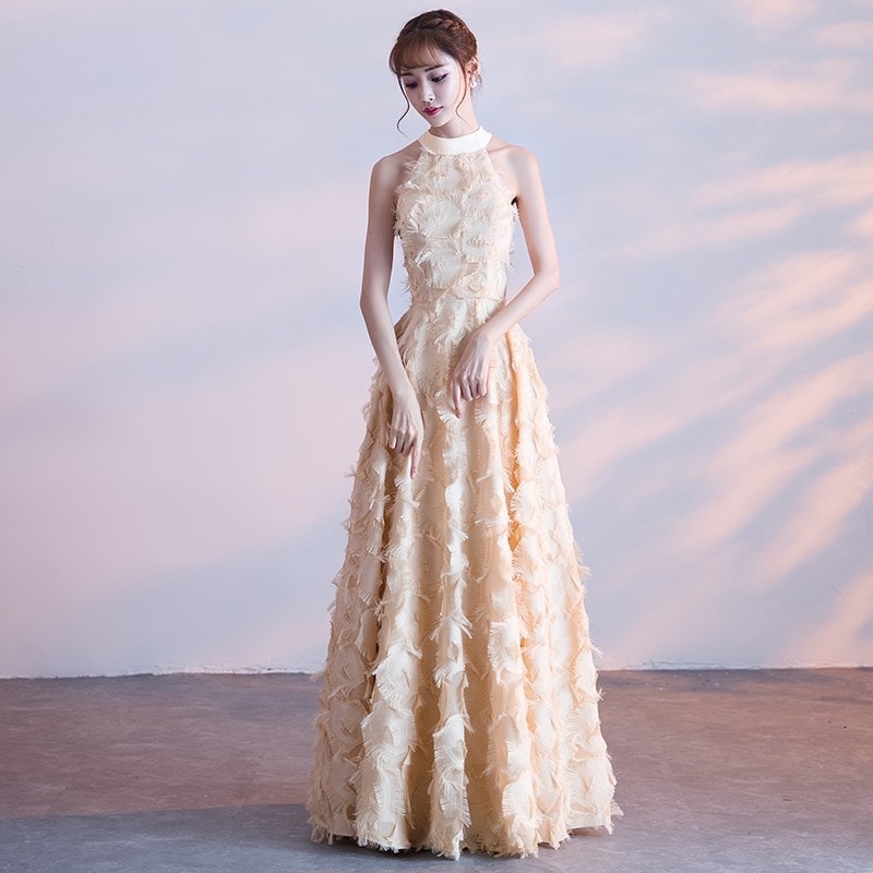 超级折扣-パーティードレス イブニングガウン 26 韓国語バージョン 長いセクション 宴会 パーティー ホスト スリム 誕生日 気質 ガウン658爆裂超特価