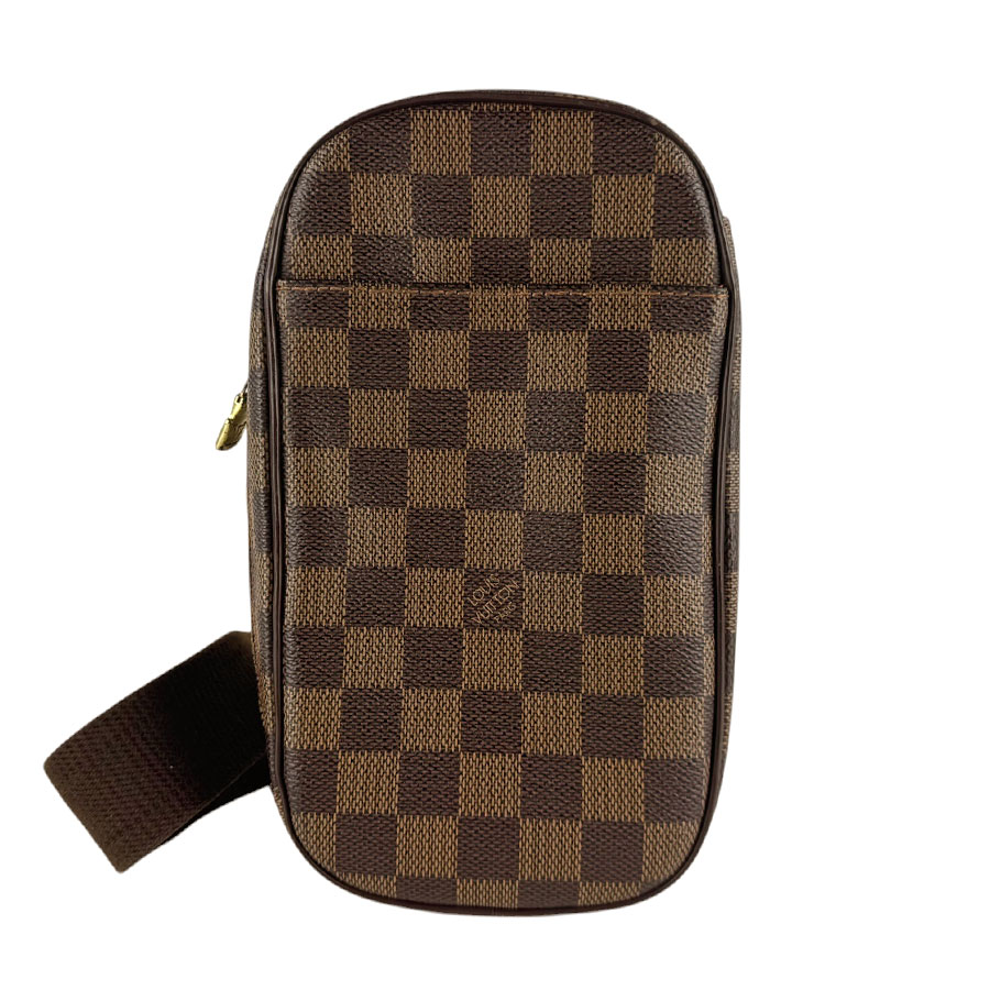 ルイ ヴィトン LOUIS VUITTON ボディバッグ ダミエ ポシェット ガンジュ ダミエキャンバス ブラウン ゴールド メンズ M48048 z9239