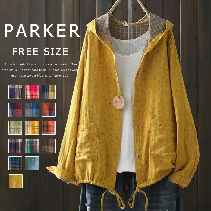 【20点セット】コットンガーゼ シャツ トップス レディース 綿麻風 アウター 長袖 体型カバー ライトアウター ゆる パーカー 綿 カーディガン コットン 大きいサイズ 柔らか 羽織 タータンチェッ