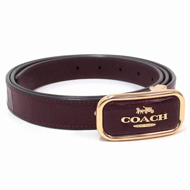コーチ ベルト COACH アウトレット バックル カットトゥサイズ リバーシブル モーガンクロコ柄 レディース ベルト CR913 IMMER