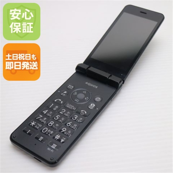 美品 SoftBank 601SH AQUOS ケータイ2 ブラック スマホ 177
