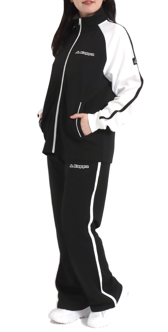 [カッパ] ジャージ レディース 上下 セットアップ 3L-5L スポーツウェア トレーニングウェア 部屋着 ルームウェア ブラック2 3L